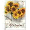 Pohlednice Blahopřání slunečnice - glitr