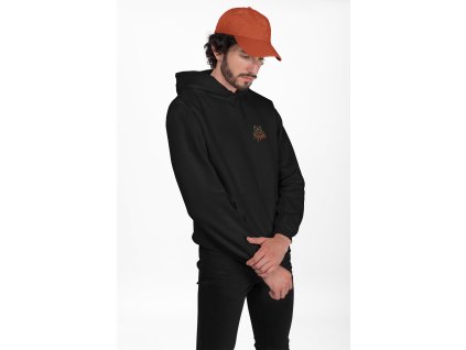 pullover hoodie mockup of a man wearing a cap 28318