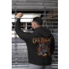 back view mockup of a man wearing a hoodie with a customizable sleeve 31488