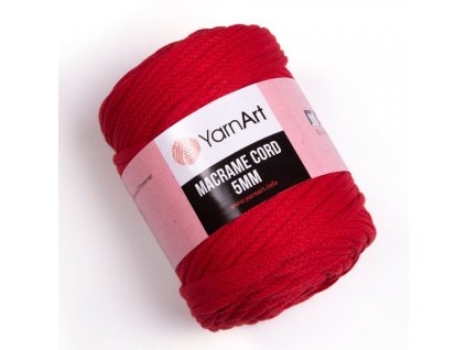 Macrame Cord 5mm - 773 Červená