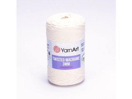 yarnart twisted macrame 3 mm 752 smetanová