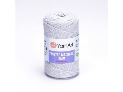 yarnart twisted macrame 3 mm 756 sv.šedá