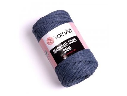 Macrame Cord 3mm - 761 Modrá jeans