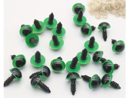 plastová očka zelená