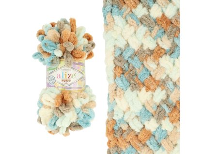 alize puffy color 6530 hnedo modra id59261