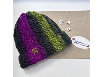 Háčkovaná čepice NEPÁLKA Zelenka