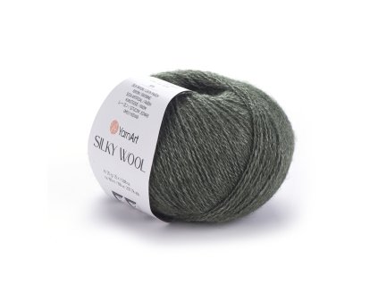 Příze SILKY WOOL - 346 Khaki