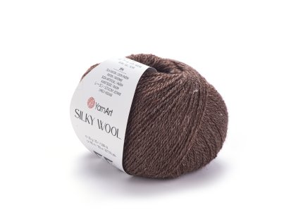 Příze SILKY WOOL - 336 Hnědá