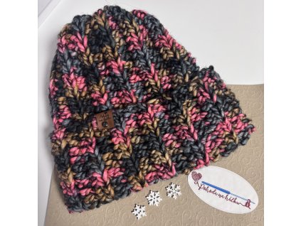 Háčkovaná čepice OLYMPKA Růžová