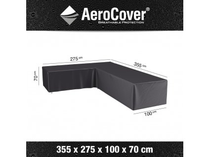 7948 Obal na sedací soupravu ve tvaru L, nízká opěrka, LEVÁ 355x275x100x70 cm Aerocover 8717591775522