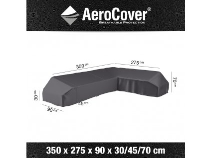 Obal na sedací soupravu ve tvaru L, PRAVÁ 350x275x90xh30/45/70 cm Aerocover