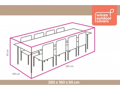 10860 Obal na jídelní soupravu obdelník 285x180x95 cm Winza 8711666027080
