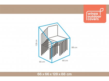 Stoelhoes 66x66x128x88 stapelstoel maatschets