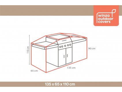 15065 Obal na gril 135x65x110cm Winza 8711666029824