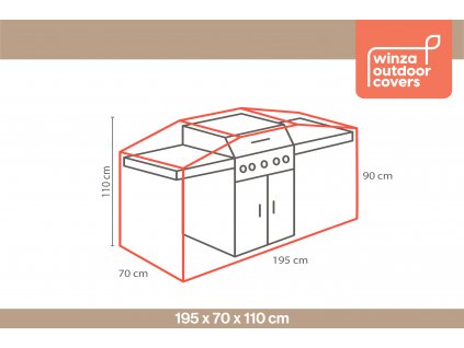 15069 Obal na gril 195x70x110cm Winza 8711666029862