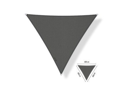 Hoofdafbeelding render schaduwdoek Driekhoek Gelijkzijdig 6,00x6,00x6,00m CoolGrey