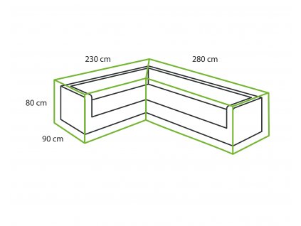 Obal na sedaciu súpravu v tvare písmena L Winza ľavá 230x280x90/80cm