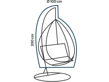 Obal na Vysiace kreslo Ø 100x200 cm Winza