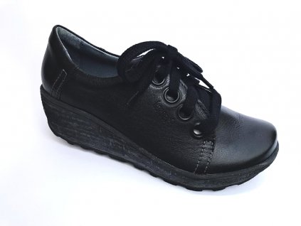 Kacper 1905 dámská kožená obuv na klínu černá