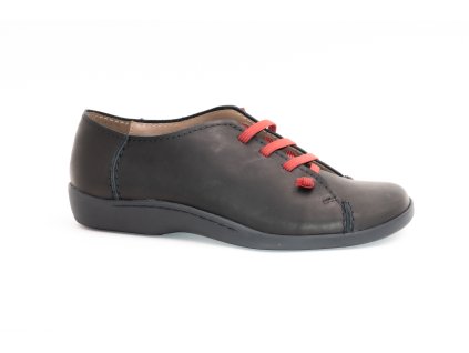 Flex & Go 210 65 dámská kožená polobotka černá, červená tkanička