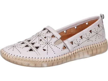 Manitu 840073 08 kožené baleriny s perforací béžová