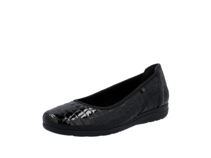 Rieker L9350-01 dámské kožené baleríny černá