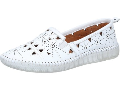 Manitu 840073 08 kožené baleriny s perforací bílá