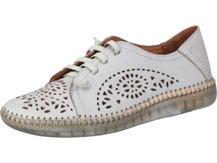 Manitu 840133-08 kožené tenisky s perforací béžová