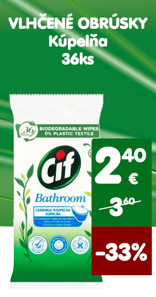 CIF vlhčené obrúsky 36ks Kúpeľňa