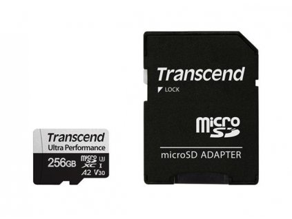 Transcend microSDXC 340S 256GB UHS-I U3 V30 A2 3D TLC (Class 10) +adapter