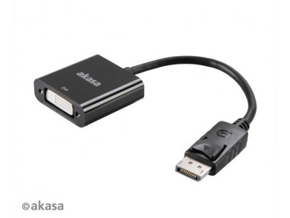AKASA adaptér DisplayPort 1.1 (M) na DVI-I(F) / AK-CBDP05-20BK / černý / 20cm