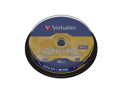 VERBATIM DVD+RW 4,7GB/ 4x/ 10pack/ spindle