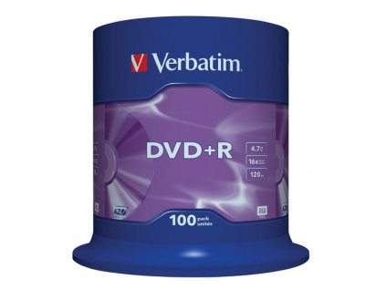 VERBATIM DVD+R 4,7GB/ 16x/ 100pack/ spindle
