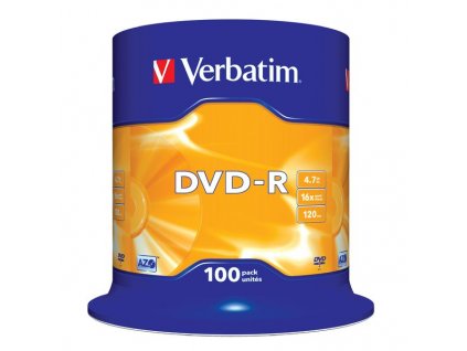 VERBATIM DVD-R 4,7GB/ 16x/ 100pack/ spindle
