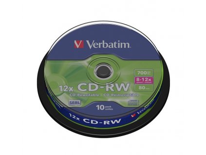 VERBATIM CD-RW80 700MB/ 8-12x/ 80 min/ 10pack/ spindle