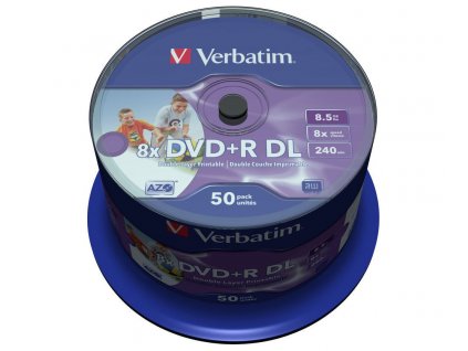 VERBATIM DVD+R DoubleLayer 8,5GB/ 8x/ printable/ 50pack/ spindle