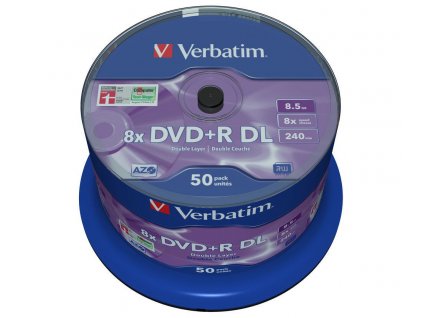 VERBATIM DVD+R DoubleLayer 8,5GB/ 8x/ MATT SILVER/ 50pack/ spindle