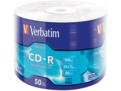 VERBATIM CD-R 700MB/ 52x/ 80min/ 50pack/ wrap