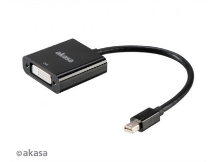 AKASA adaptér mini DisplayPort 1.1 (M) na DVI(F)/ AK-CBDP08-20BK / černý / 20cm