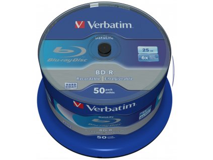 VERBATIM BD-R Blu-Ray SL DataLife 25GB/ 6x/ 50pack/ spindle