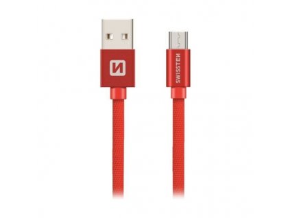 Swissten Datový Kabel Textile Usb / Micro Usb 0,2 M Červený