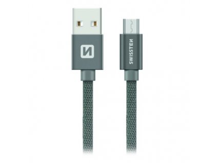 Swissten Datový Kabel Textile Usb / Micro Usb 2,0 M Šedý