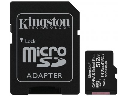 Kingston 512GB microSDXC Canvas Select Plus A1 CL10 + adapter