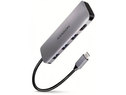 AXAGON hub USB-C 5v1 / HMC-HCR3A / USB 3.2 Gen1 / 3x USB-A / HDMI / MicroSD/SD / PowerDelivery / 0,2m