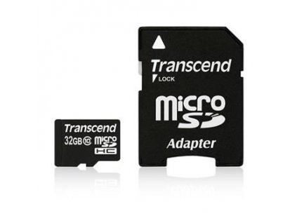 Transcend microSDHC 32GB Class 10 + adaptére