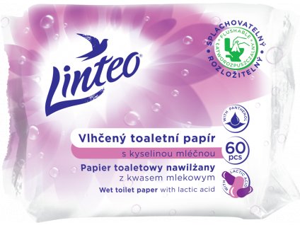LINTEO toaletný papier vlhčený kyselina mliečna 60ks