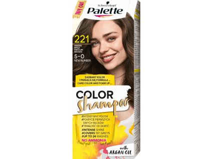 PALETTE COLOR SHAMPOO farba na vlasy 221 Stredne hnedá