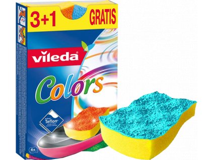 VILEDA špongia stredná PUR Active Colors 3+1ks