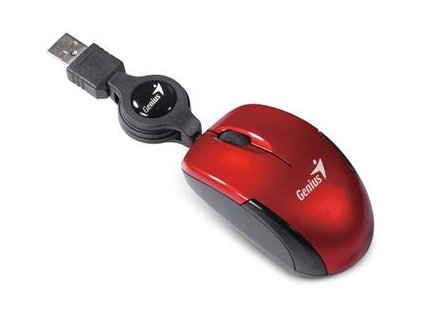 GENIUS Micro Traveler V2/ drátová/ 1200 dpi/ USB/ červená