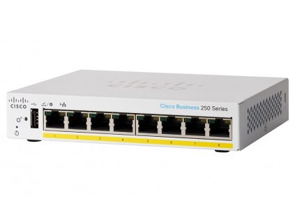 Cisco CBS250-8PP-D-EU Smart 8-port GE, Partial PoE, Desktop, Ext PSU